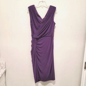💜Adrianna Papell Ruching evening dress size Small